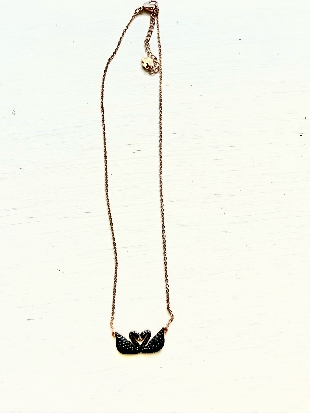 Swarovski Rose Gold Tone Plated Iconic Double Swan Necklace 5296468 - Picture 3 of 4